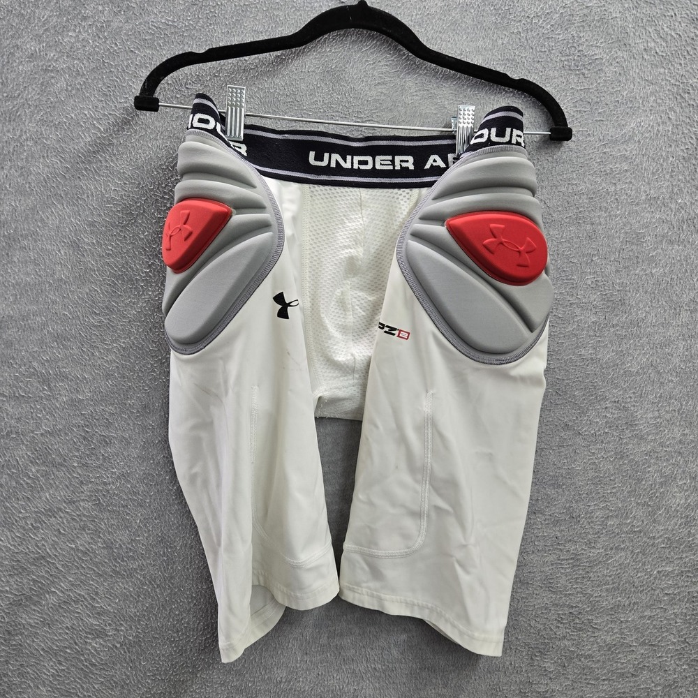 Under Armour Men Pants Boy White Nylon Polyester Padded Football Girdle Logo